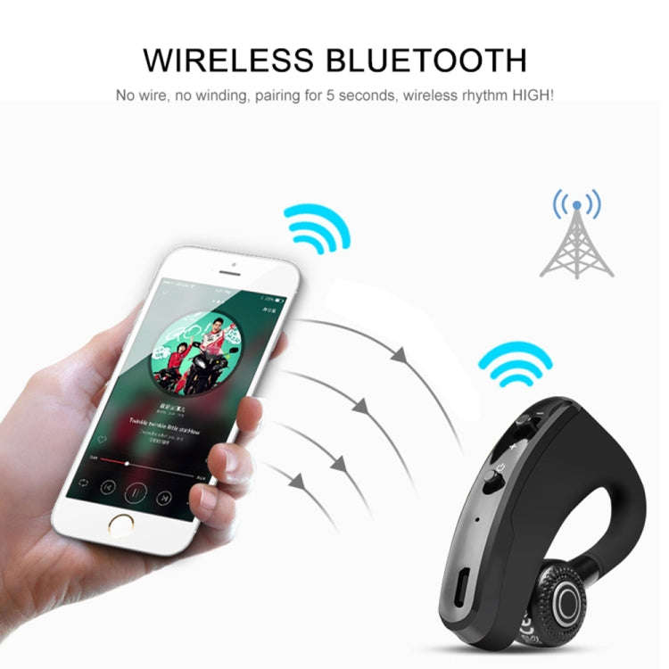 V9 Business Handsfree Wireless Bluetooth Headset CSR 4.1 with Mic for Driver Sport, V9
