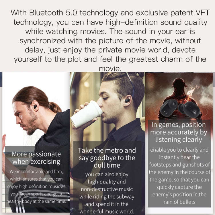 Bluedio TWS T-elf Bluetooth Version 5.0 In-Ear Bluetooth Headset with Headphone Charging Cabin