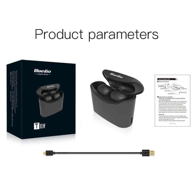 Bluedio TWS T-elf Bluetooth Version 5.0 In-Ear Bluetooth Headset with Headphone Charging Cabin