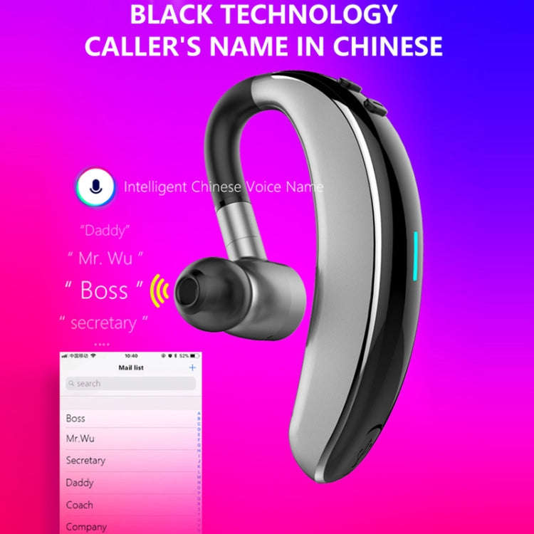 V7 Bluetooth 5.0 Business Style Wireless Stereo Sports Bluetooth Earphone, Support Inform Caller ...