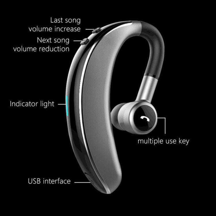 V7 Bluetooth 5.0 Business Style Wireless Stereo Sports Bluetooth Earphone, Support Inform Caller ...