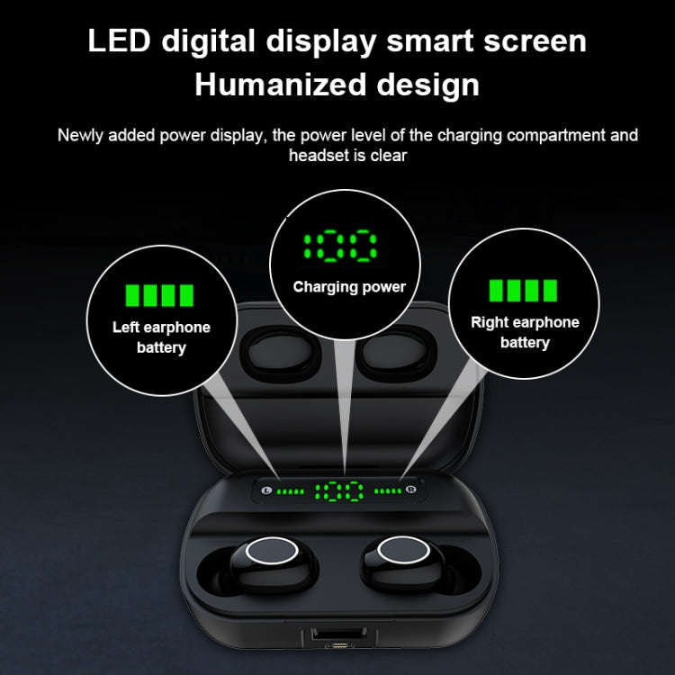 S11 TWS Touch Bluetooth Earphone with Magnetic Charging Box, Support Three-screen LED Power Display