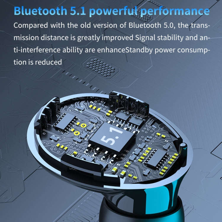 M10 Bluetooth 5.1 TWS Digital Display Wireless Bluetooth Earphone with Charging Box, Support Touc...