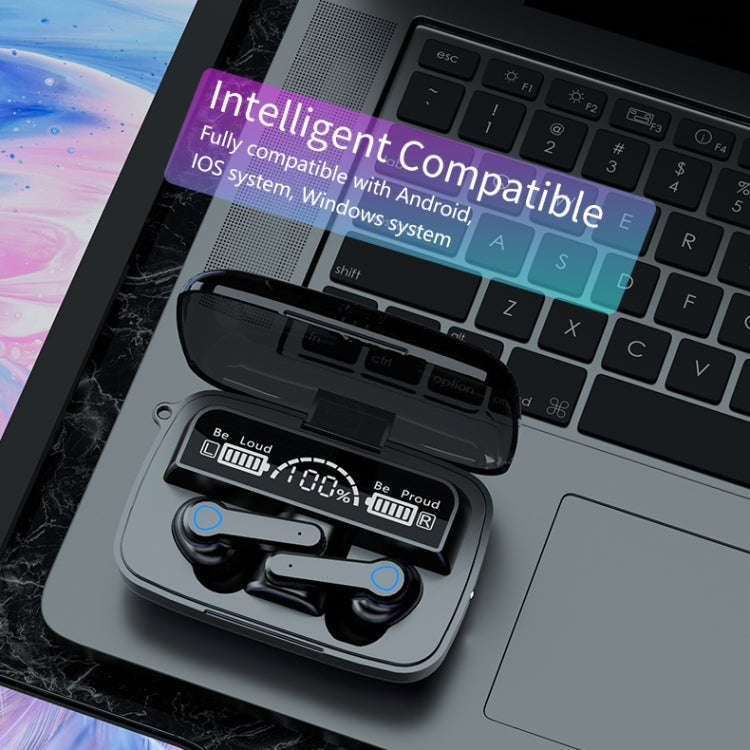 M19 Bluetooth 5.1 TWS Digital Display Wireless Bluetooth Earphone with Charging Box, Support Touc...