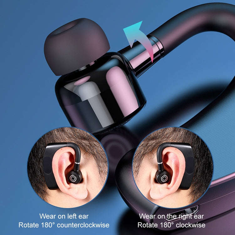 V12 Bluetooth 5.2 Business Hanging Ear Style Smart LED Digital Display Wireless Bluetooth Earphon...