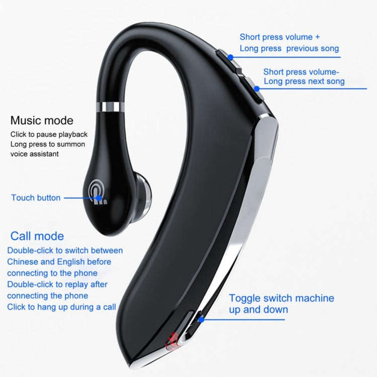 DS800 Bluetooth 5.0 Universal Hanging Ear Style Business Sports Wireless Bluetooth Earphone, Upgr...