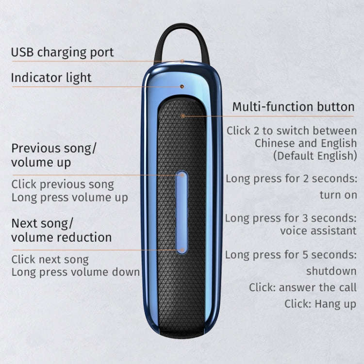 E1 Smart Noise Reduction Unilateral Ear-mounted Bluetooth Earphone