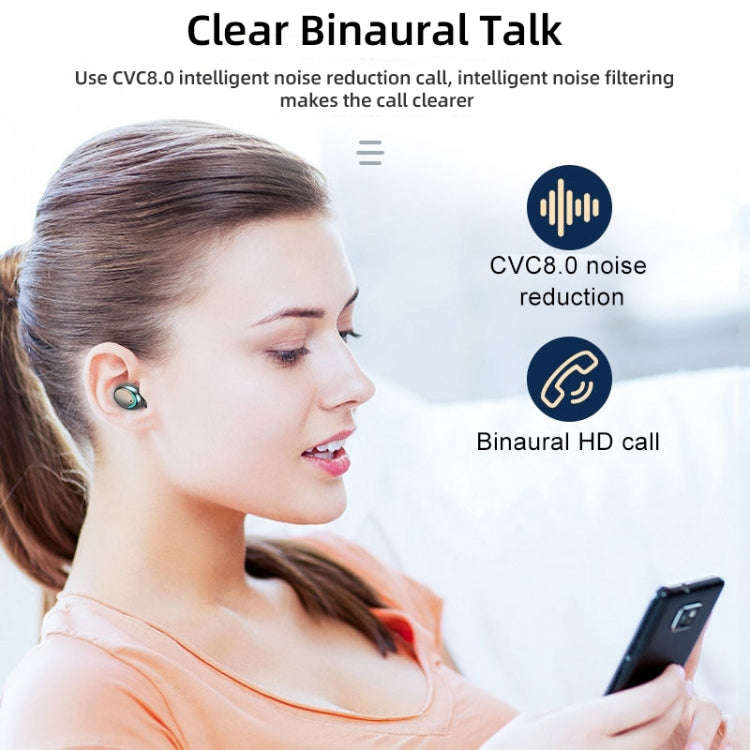 F9-5C Macaron Series Four-bar Breathing Light + Digital Display Noise Reduction Bluetooth Earphon...