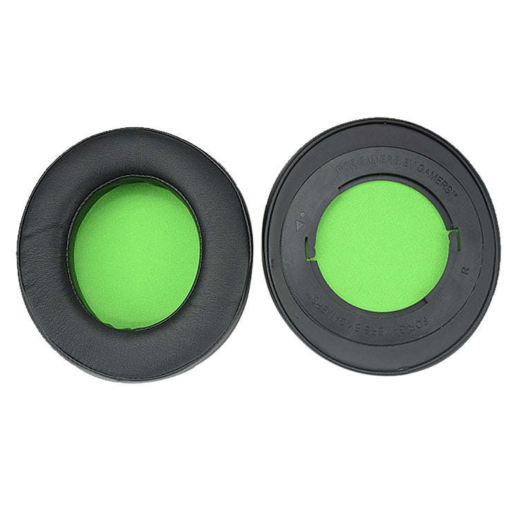 2 PCS For Razer Kraken 7.1 V2 Pro Headphone Cushion Sponge Green Net Cover Earmuffs Replacement E...