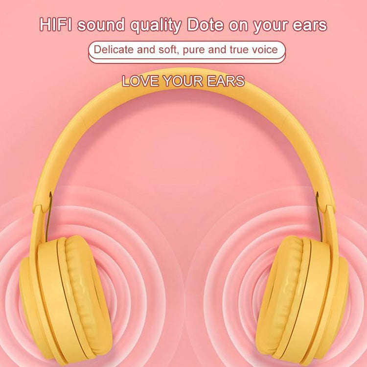 Y08 Hifi Sound Quality Macaron Bluetooth Headset, Supports Calling & TF Card & 3.5mm AUX
