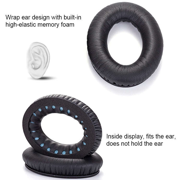 1 Pair Soft Earmuff Headphone Jacket with Sound Insulation Cotton for BOSE QC2 / QC15 / AE2 / QC25