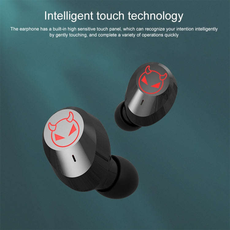 M23 Little Devil Pattern Intelligent Noise Reduction Touch Bluetooth Earphone with Three-screen B...
