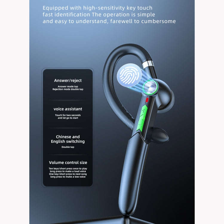 ME-100 TWS Business Rotating Universal True Stereo 5.0 Version Hanging Ear In-Ear Bluetooth Headset