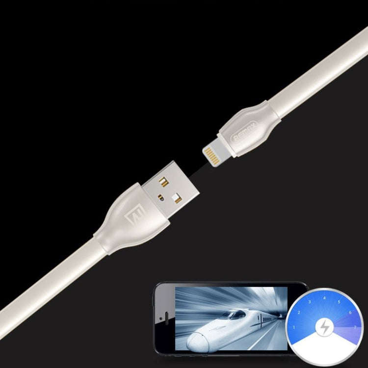 REMAX RC-035i Laser Series 1m 2.1A 8 Pin to USB Data Sync Charger Cable with LED Indicator, White