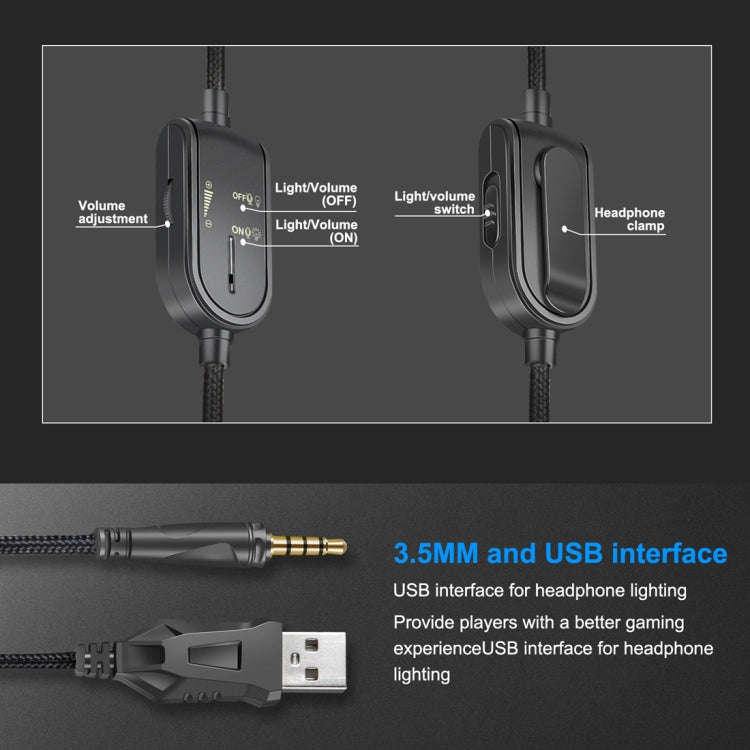 ONIKUMA K8 Over Ear Bass Stereo Surround Gaming Headphone with Microphone & LED Lights