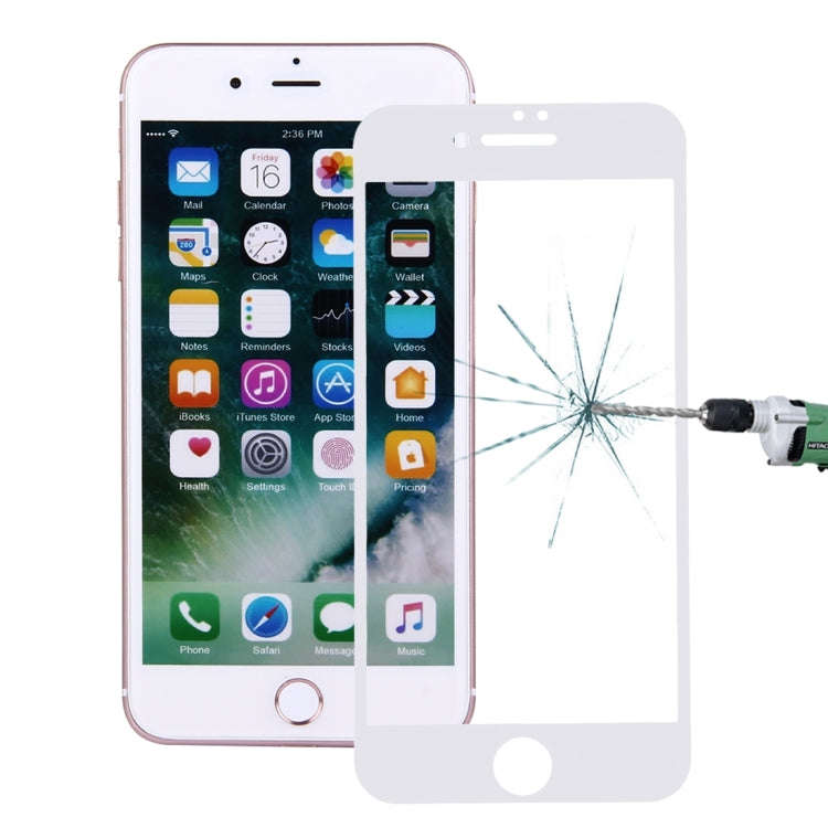 For iPhone 7 Silk Printing Screen Protector 0.26mm 9H Surface Hardness 2.5D Explosion-proof Tempe...