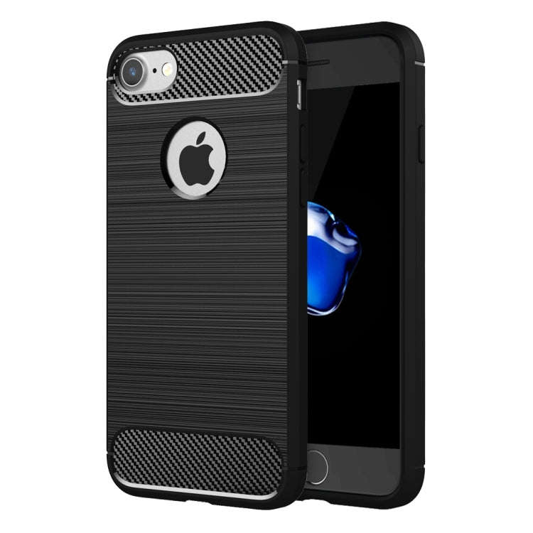 For  iPhone 8 & 7  Brushed Texture Fiber TPU Rugged Armor Protective Case, For iPhone 8 & 7