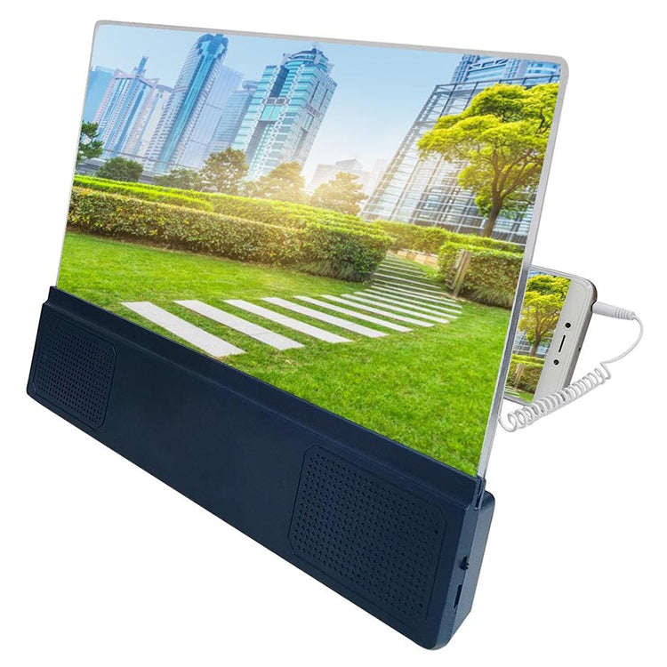 F5 12 inch Universal Mobile Phone Screen Amplifier HD Video Amplifier with Stand & Speaker, Charg...