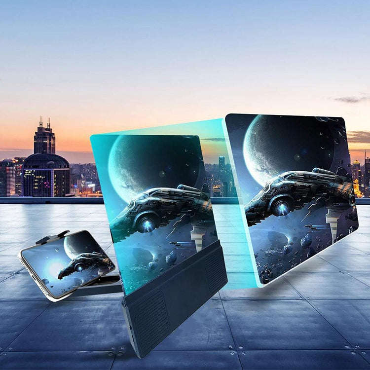 F5 12 inch Universal Mobile Phone Screen Amplifier HD Video Amplifier with Stand & Speaker, Charg...