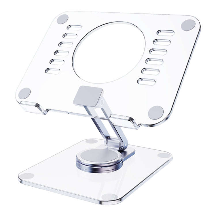 R-JUST T632 Acrylic 360 Degree Rotating Desktop Tablet Stand, T632 Tablet Stand (Transparent)