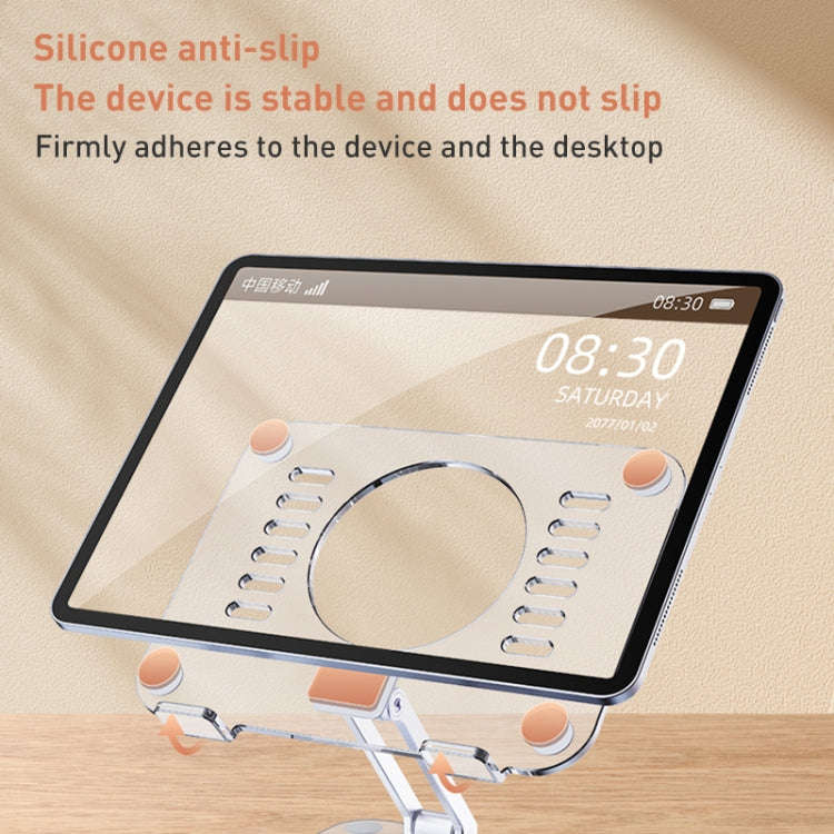 R-JUST T632 Acrylic 360 Degree Rotating Desktop Tablet Stand, T632 Tablet Stand (Transparent)