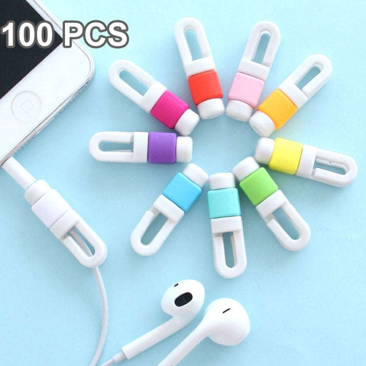 100 PCS Earphone Headphone Wire Cable Line Protective Cover Winder Cord Wrap Organizer, Random Co...
