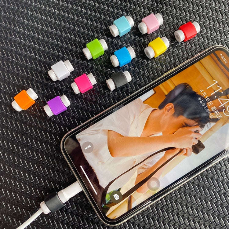 100 PCS Headphone Wire Data Cable Protection Cover Winder Cord Wrap Organizer, Random Color Deliv...