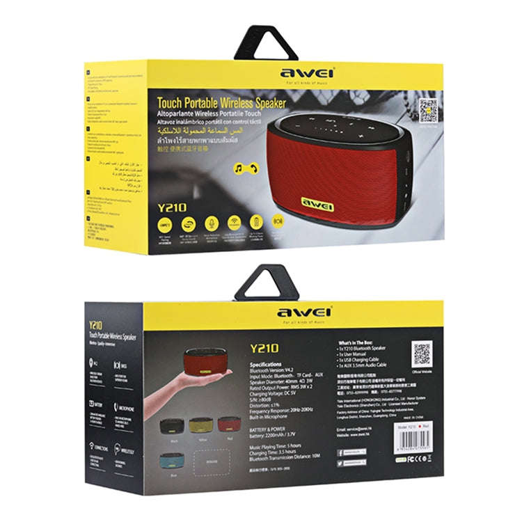 awei Y210 Portable Wireless Bluetooth Speaker V4.2 with Enhanced Bass, Support NFC / TF Card / AU...