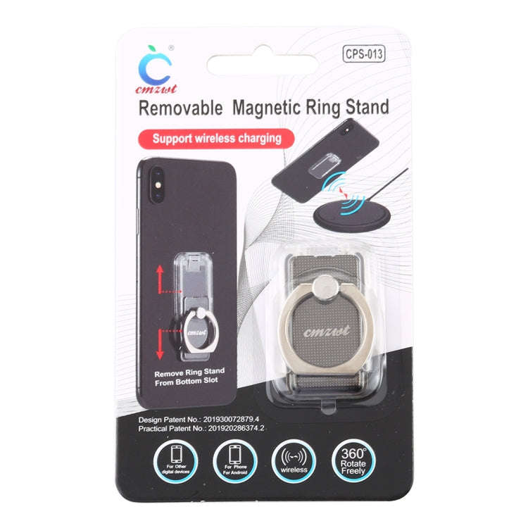 CPS-013 360 Degrees Rotate Freely Removable Magnetic Ring Stand Phone Holder, Support Wireless Ch...