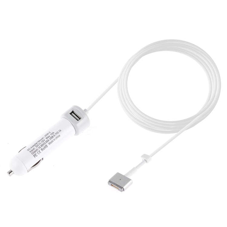 45W-2 5.1V 2.1A USB Interface Car Charger with 14.85V 3.05A T MagSafe 2 Interface Data Cable, 14....