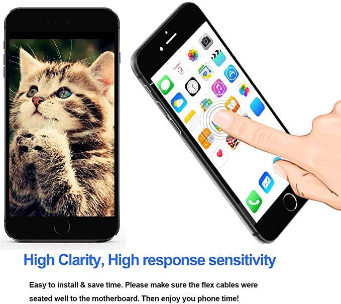 LCD Screen include Front Camera for iPhone 7 Plus, i7 Plus Black with Camera, i7 Plus White with ...