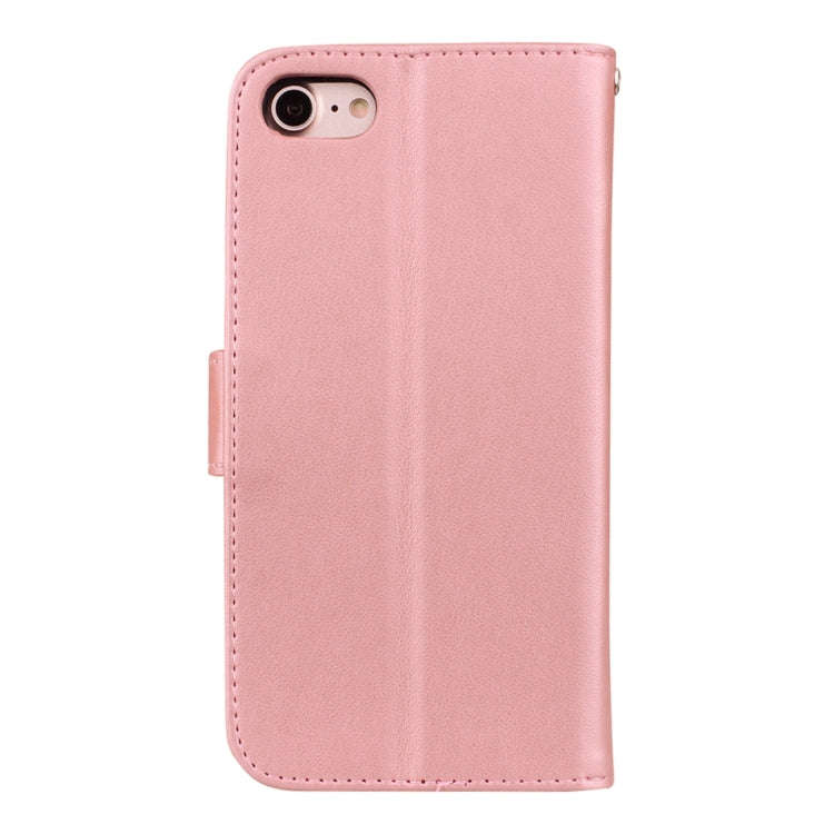 Fro iPhone 8 Plus & 7 Plus   Roses Pressed Flowers Pattern Flip Leather Case with Holder & Card S...