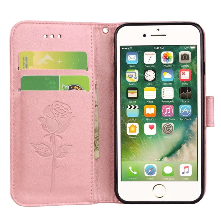 Fro iPhone 8 Plus & 7 Plus   Roses Pressed Flowers Pattern Flip Leather Case with Holder & Card S...