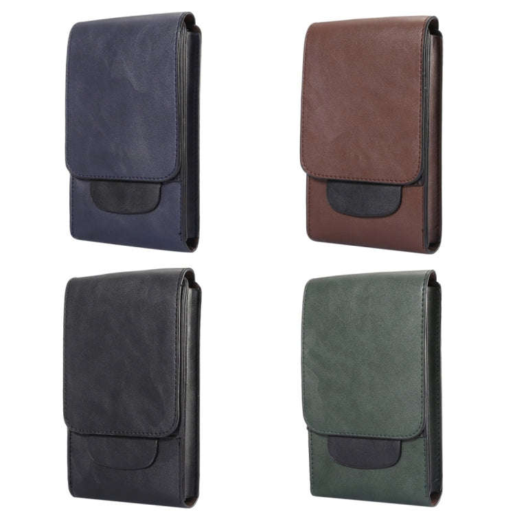 6.3 inch and Below Universal Crazy Horse Texture 3 Pouches Vertical Flip Leather Case with Belt H...
