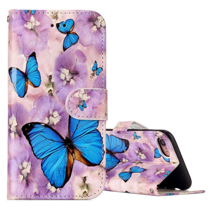For iPhone 8 & 7 Embossed Horizontal Flip Leather Case with Holder & Card Slots & Wallet & Photo ...