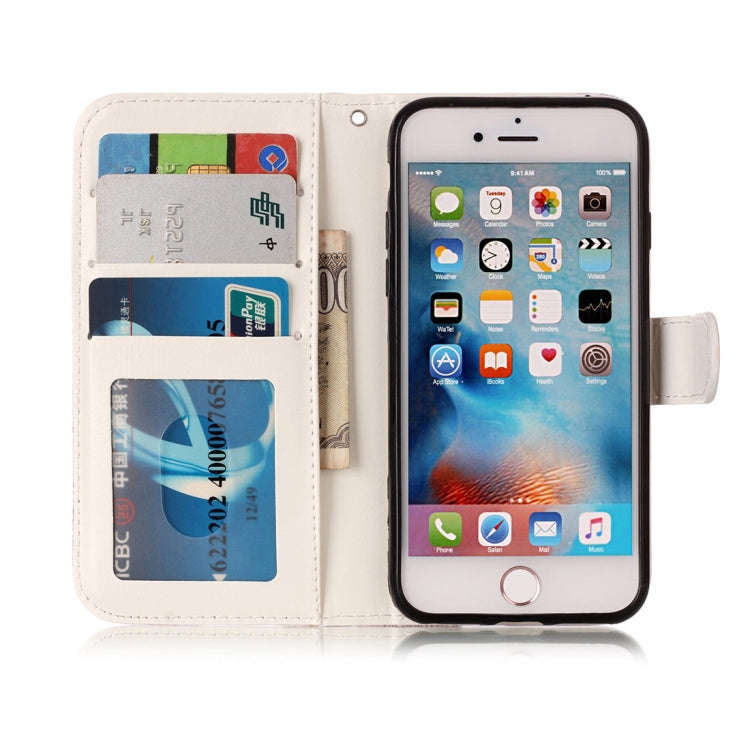 For iPhone 8 & 7 Embossed Horizontal Flip Leather Case with Holder & Card Slots & Wallet & Photo ...