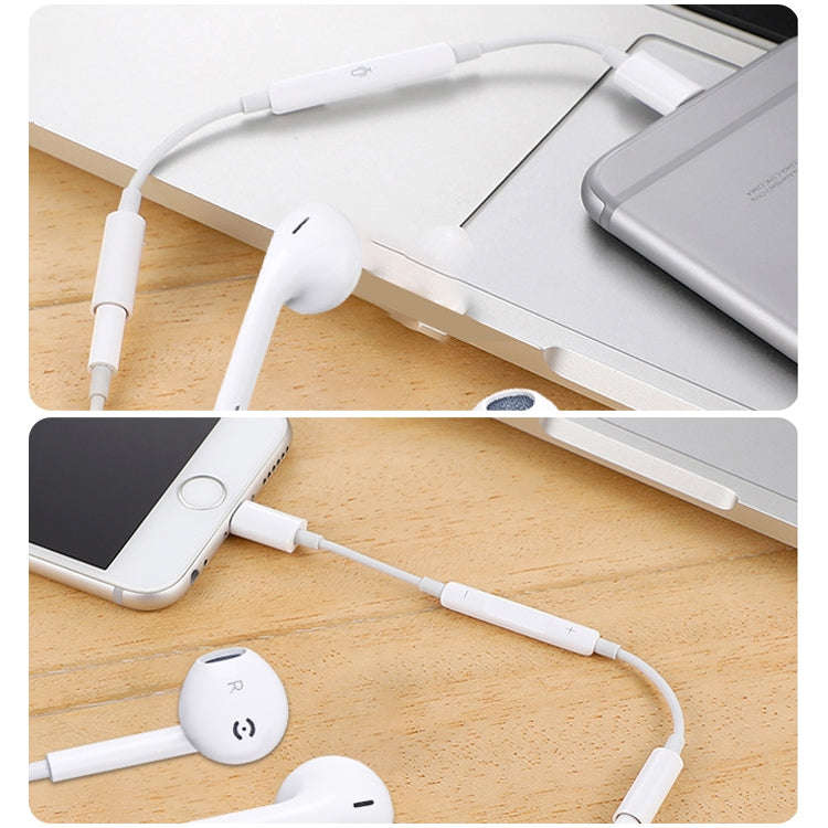 8 Pin Male to 3.5mm Female Headphone Jack Wire Control Bluetooth Audio Adapter, Support Music, Ca...