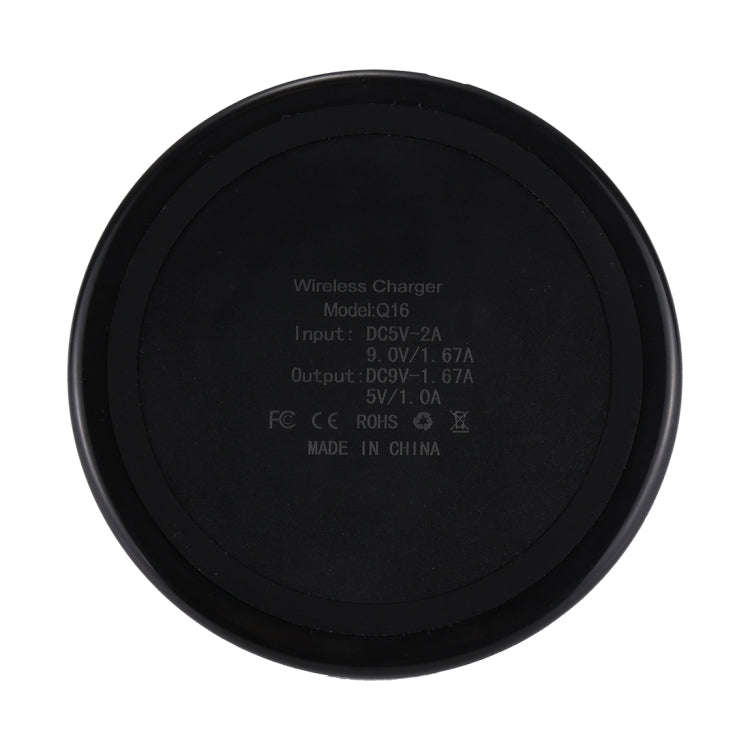 DC 9V 1.67A / 5V 1A Universal Round Shape Qi Standard Fast Wireless Charger with Indicator Light,...