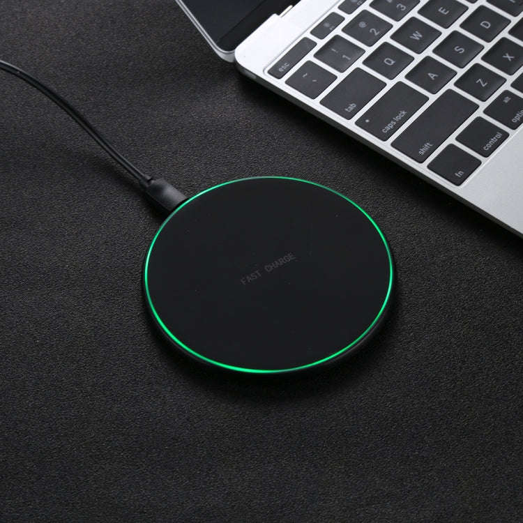 DC 9V 1.67A / 5V 1A Universal Round Shape Qi Standard Fast Wireless Charger with Indicator Light,...
