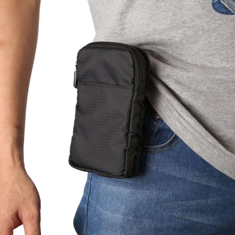 Multi-function Casual Sport Mobile Phone Double Zipper Waist Pack Diagonal Bag for 6.9 Inch or Be...
