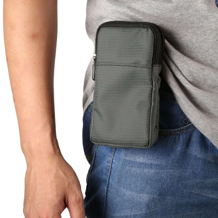 Multi-function Casual Sport Mobile Phone Double Zipper Waist Pack Diagonal Bag for 6.9 Inch or Be...