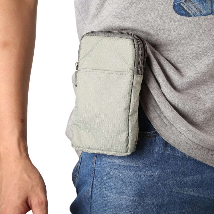 Multi-function Casual Sport Mobile Phone Double Zipper Waist Pack Diagonal Bag for 6.9 Inch or Be...
