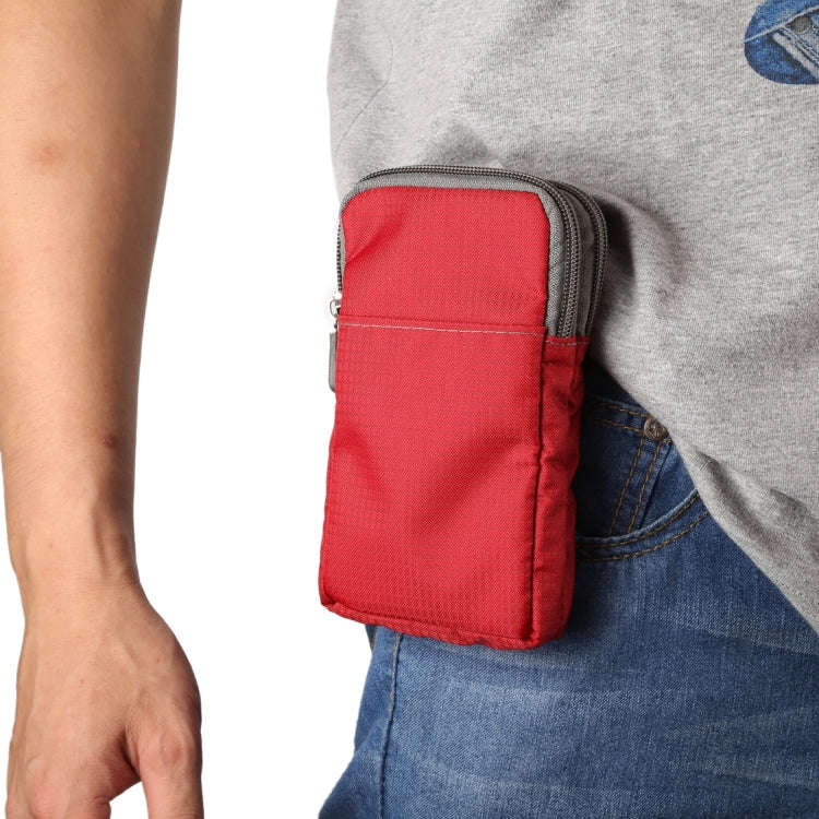 Multi-function Casual Sport Mobile Phone Double Zipper Waist Pack Diagonal Bag for 6.9 Inch or Be...