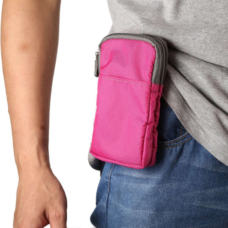 Multi-function Casual Sport Mobile Phone Double Zipper Waist Pack Diagonal Bag for 6.9 Inch or Be...