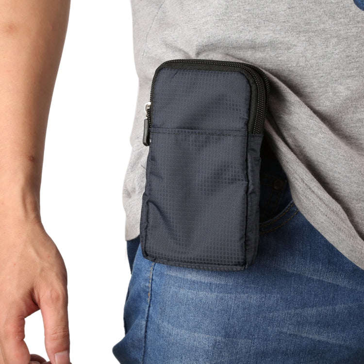 Multi-function Casual Sport Mobile Phone Double Zipper Waist Pack Diagonal Bag for 6.9 Inch or Be...
