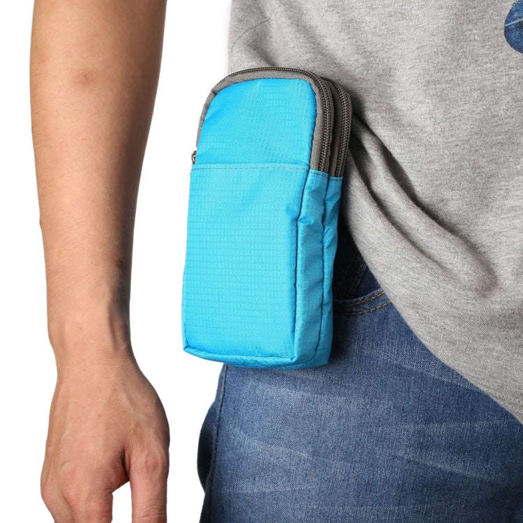 Multi-function Casual Sport Mobile Phone Double Zipper Waist Pack Diagonal Bag for 6.9 Inch or Be...