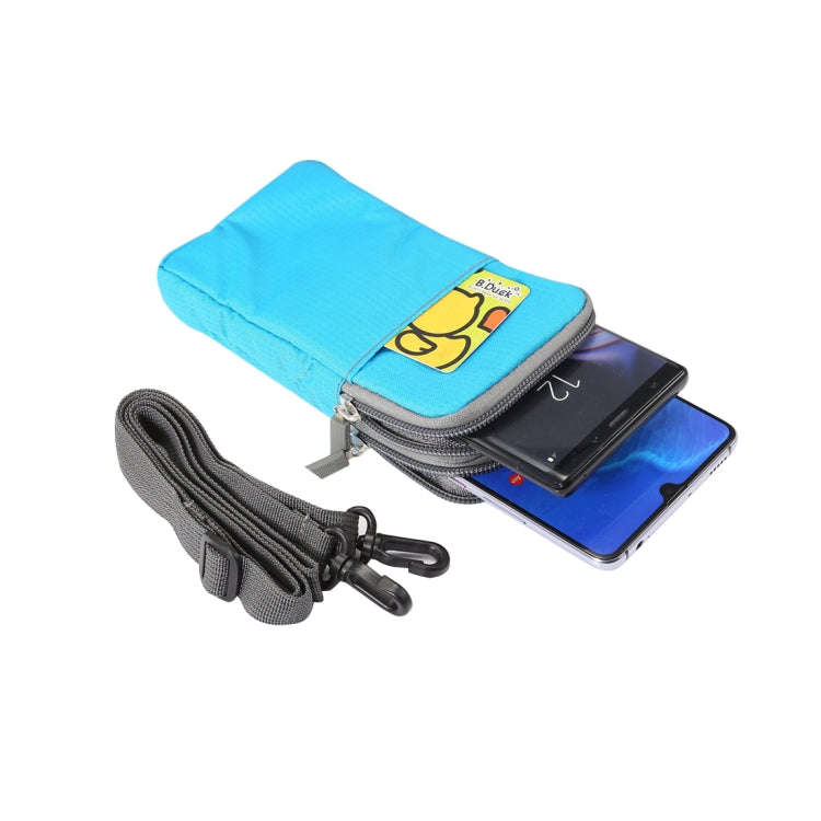 Multi-function Casual Sport Mobile Phone Double Zipper Waist Pack Diagonal Bag for 6.9 Inch or Be...