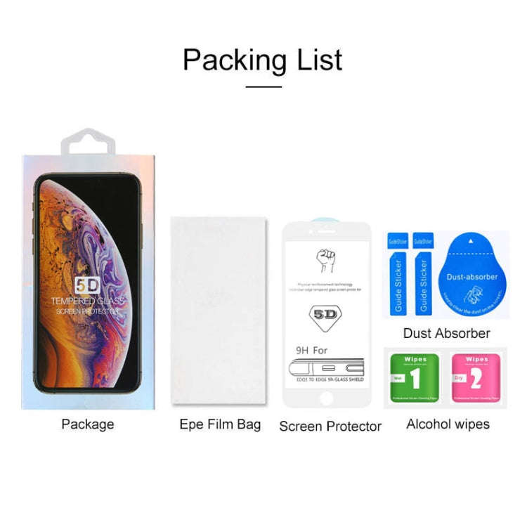 For iPhone 8 / 7 9H 5D White Full Glue Full Screen Tempered Glass Film, For iPhone SE 2020 / 8 / ...