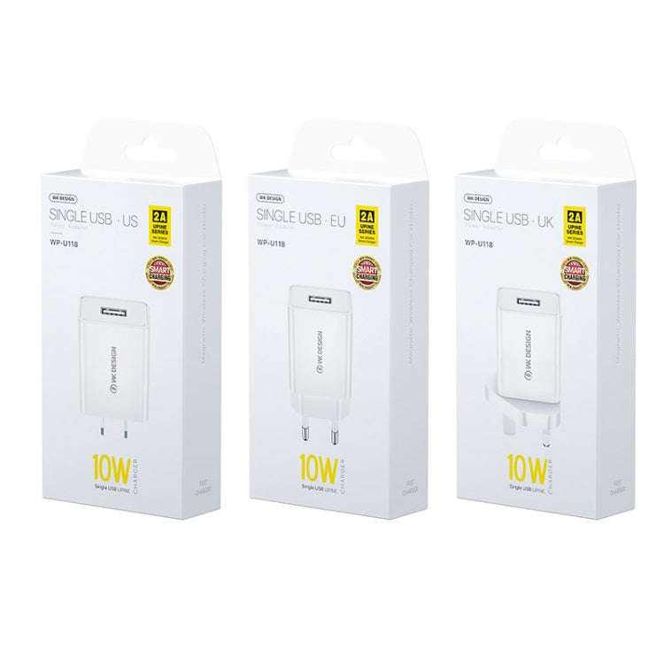 WK WP-U118 10W Single USB Port Travel Charger Power Adapter, US Plug, WP-U118 US Plug