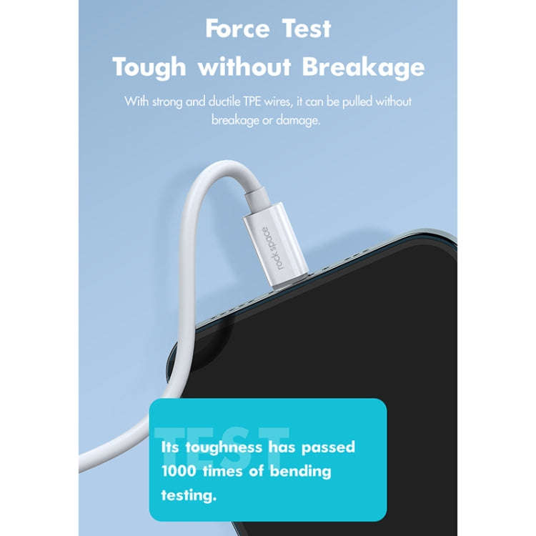 ROCK Space Z19 PD  20W 3A USB-C / Type-C to 8 Pin Fast Charging TPE Data Cable, Cable Length: 1m,...